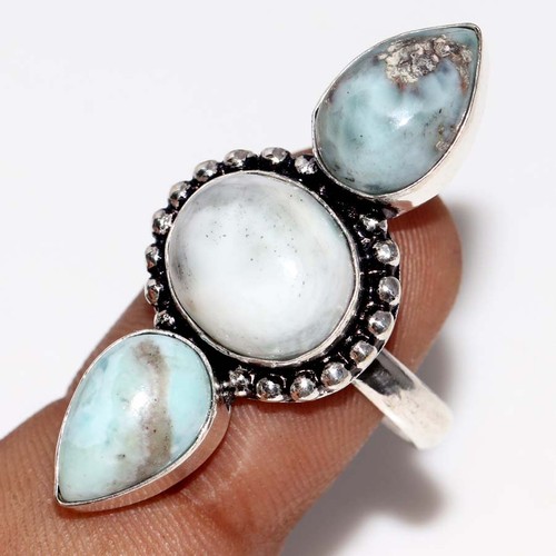 Anello larimar lungo placcato - anello,