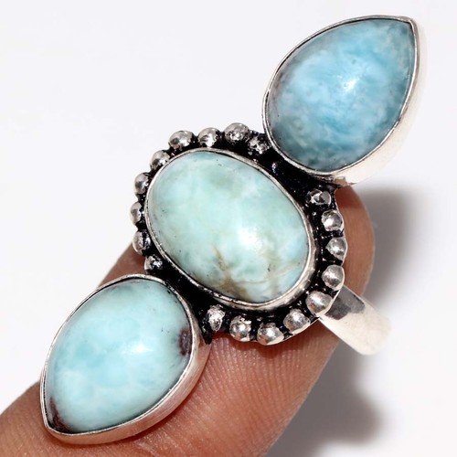 Anello lungo larimar placcato - anello,