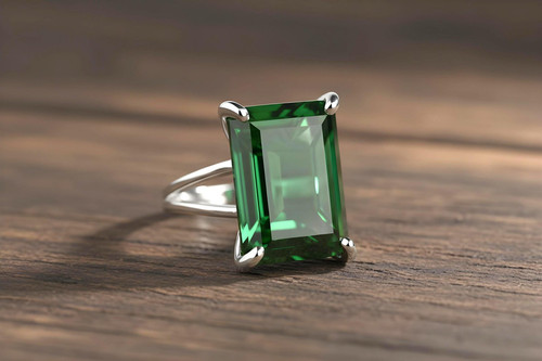 Anello smeraldo verde naturale - anello,