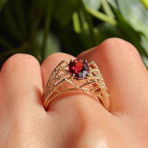 Anello vintage granato - vintage,
