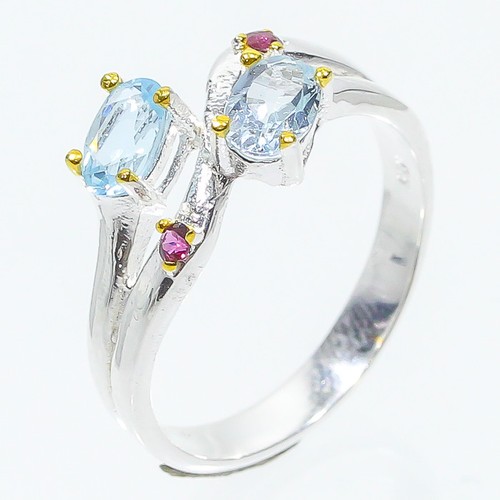 Anello argento topazio blu - in,