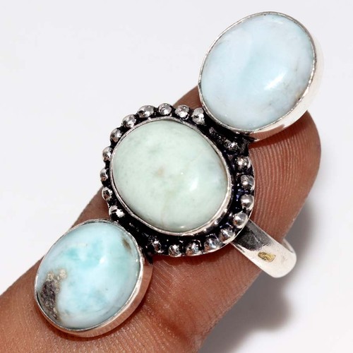 Anello lungo larimar placcato - anello,