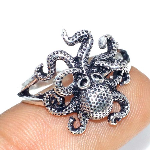 Anello etnico polpo gotico
