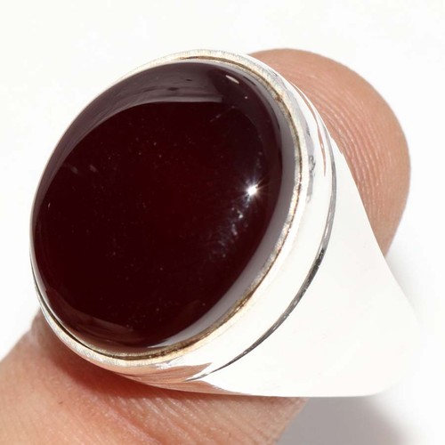 Anello corniola uomo placcato