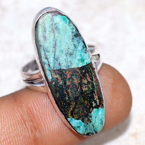Anello crisocolla placcato