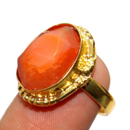 Anello corniola placcato oro