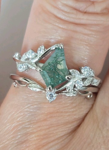 Anello agata muschio - agata,