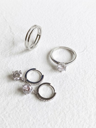 Set orecchini doppio anello - set,