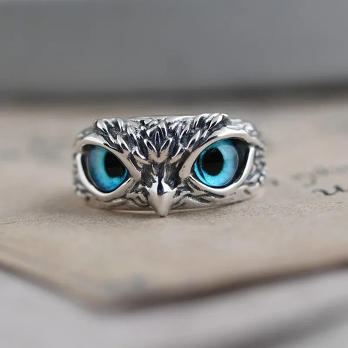 Anello argento occhio blu - argento,