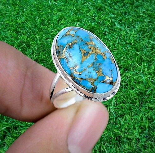 Anello turchese rame argento