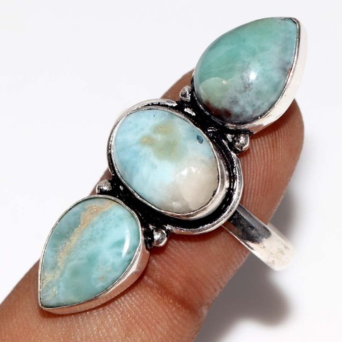 Anello larimar lungo placcato - anello,