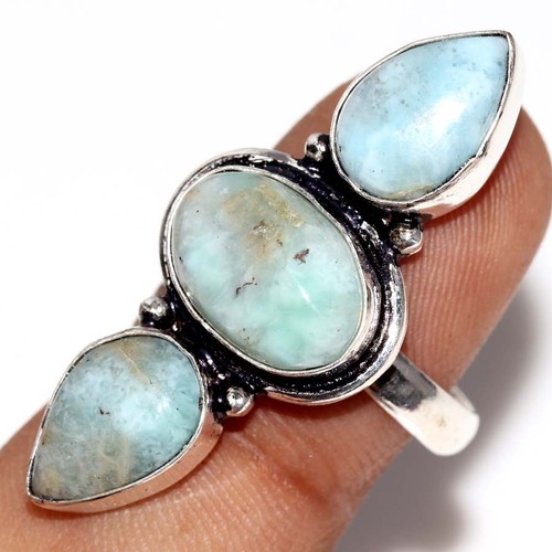 Anello larimar lungo placcato - anello,