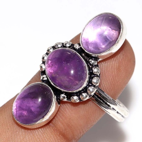 Anello lungo ametista naturale