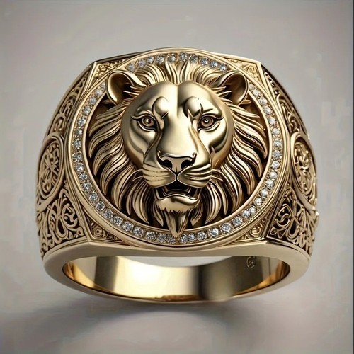 Anello uomo testa leone - uomo, di