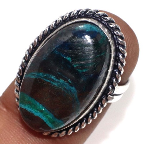 Anello crisocolla placcato