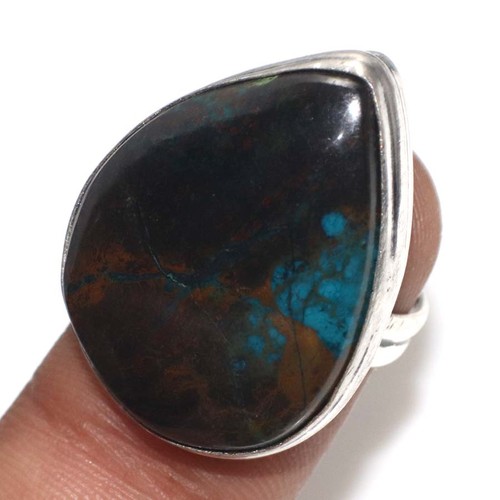 Anello crisocolla placcato