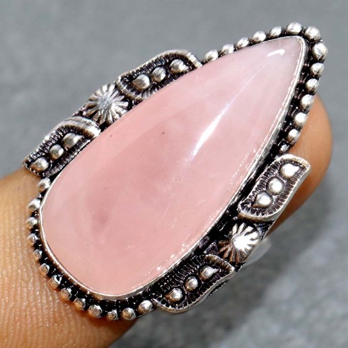 Anello quarzo rosa placcato - quarzo,