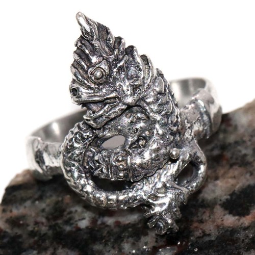Anello drago gotico - , placcato