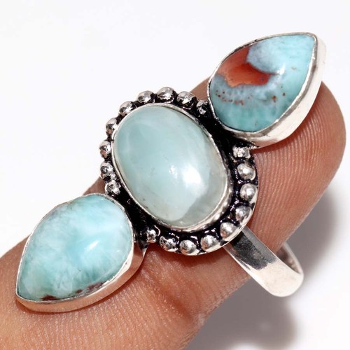 Anello larimar lungo placcato - anello,