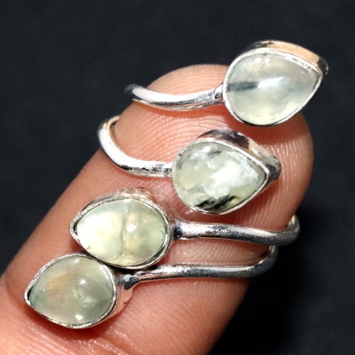 Anello lungo prehnite - , placcato