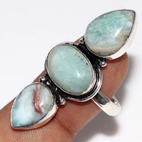 Anello larimar lungo placcato - anello,