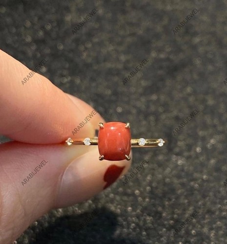 Anello corallo naturale - , taglio