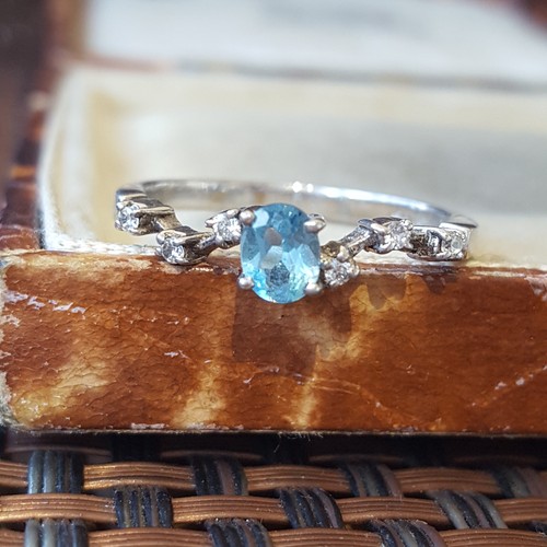 Sterling silver ring blue - sterling,